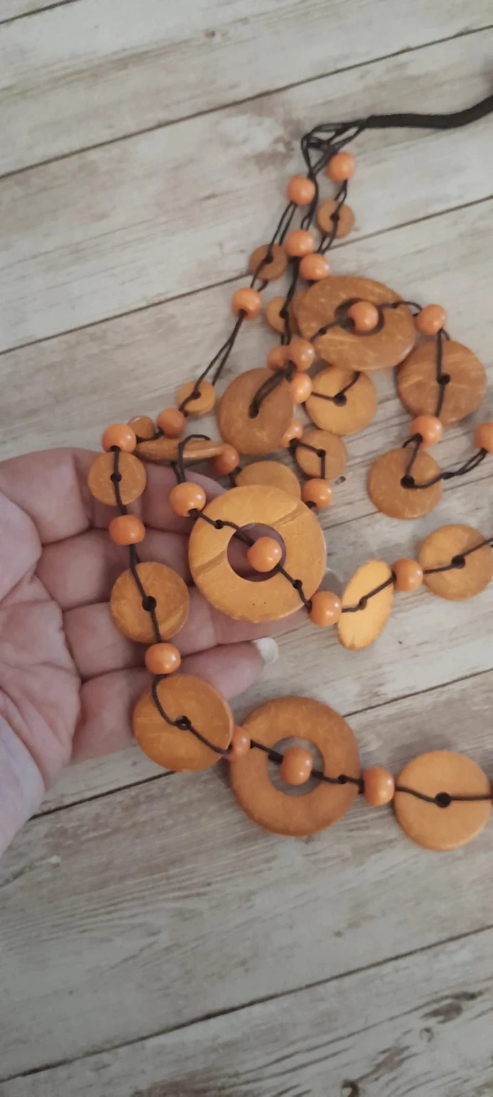 Collar de madera, colores anaranjados, estilo Bohème – photo 7